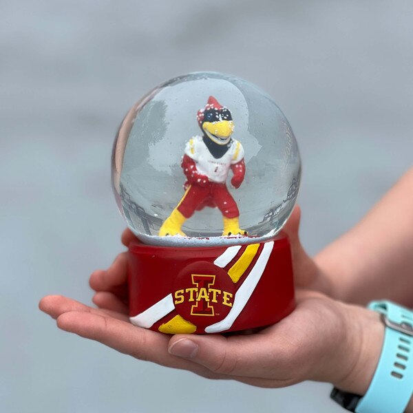 I-State Football Mascot Cy Snow Globe